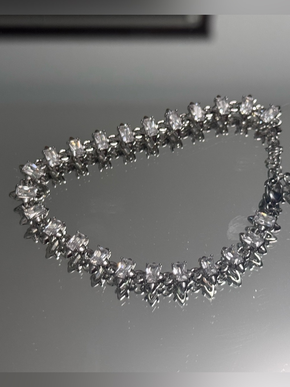 Silver Crystal Tennis Bracelet - Sparkling Clear Stones